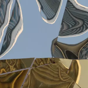 Gold HIPS mirror sheets on façade surfaces and decorative objects for premium architectural accents